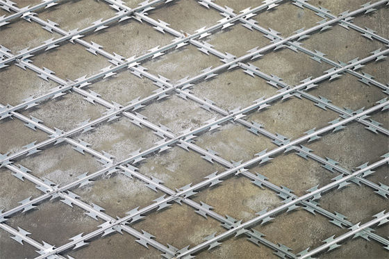Welded Razor Barbed Wire Fence With 25-35mm Barbs And 75X150mm Mesh