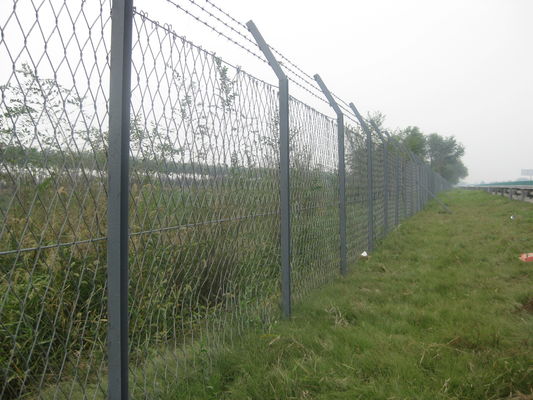 Galvanized Green Powder Coated Metal Weave Diamond Chain Link Fence