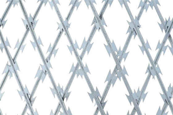 High Security Galvanized Straight Line Razor Wire Fence  Panel