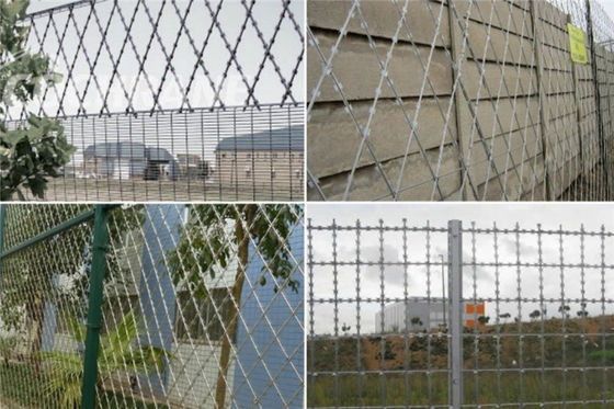 Cheaper Price Galvanized / Power Coated Rustproof Razor Wire Fencing For Prison School