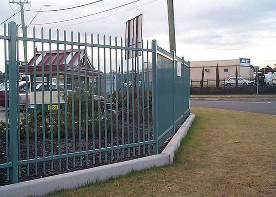 Security Steel Tube Fence Panels Easy Maintenance Spear Top Sliding Gate
