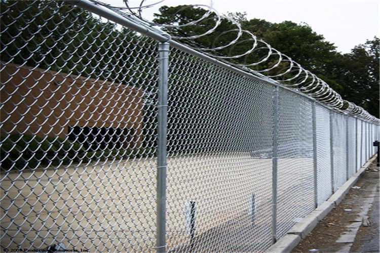 Galvanized Steel Razor Wire And Barbed Wire Fences For High Security Anti Climb Fencing System Supported By Y Posts