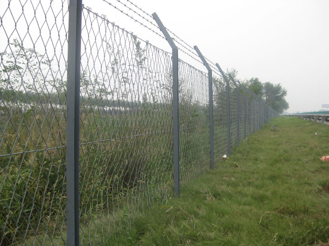 Galvanized Green Powder Coated Metal Weave Diamond Chain Link Fence