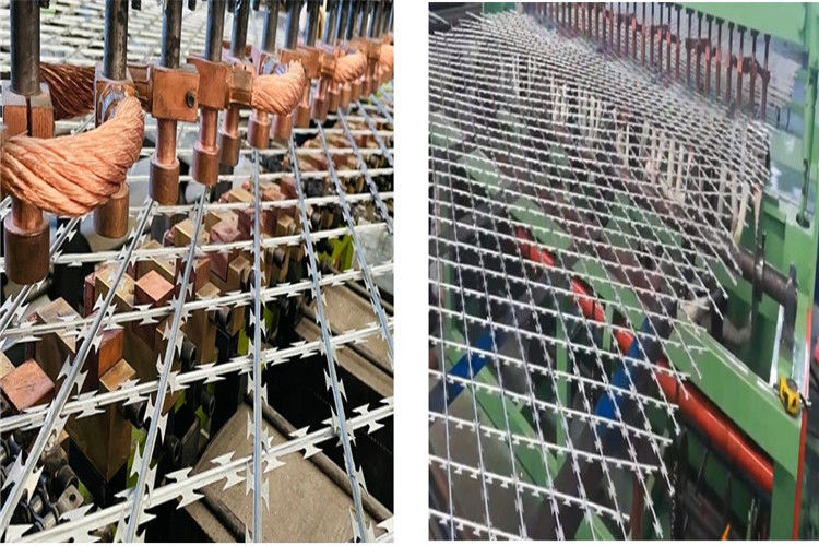 High Security Galvanized Straight Line Razor Wire Fence  Panel